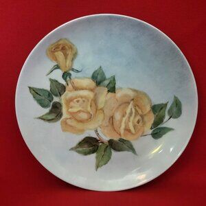 Vintage Imperial Germany Yellow Roses Decorative Plate